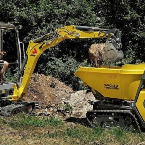 Mini-pelle WACKER NEUSON ET16 sur chenilles, Tony-Mat pelleteuse, excavatrice, matériel BTP Bretagne Morbihan Vannes